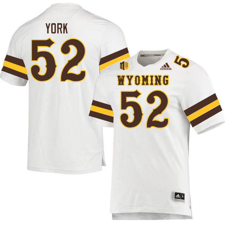 Wyoming Cowboys #52 Carson York College Football Jerseys Stitched Sale-White